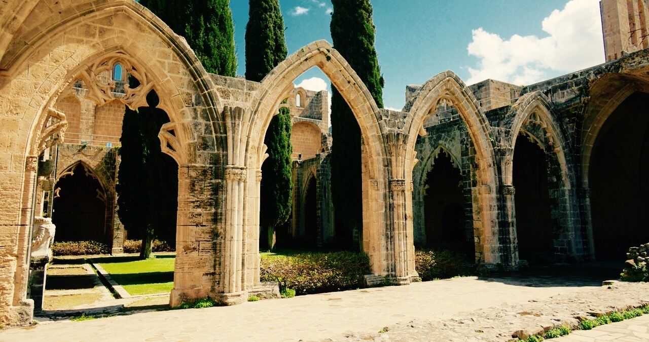Old stone arches inside an old building